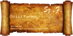 Szijj Ferenc névjegykártya